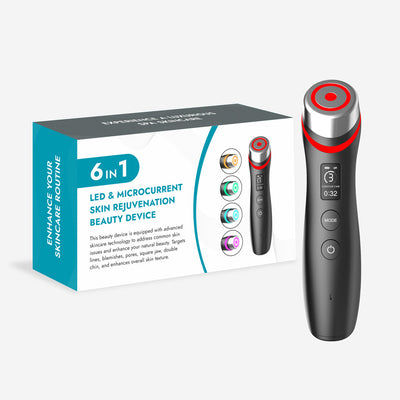 Microcurrent Vibration Massager – Red & Blue Light Pore Tightening Beauty Device