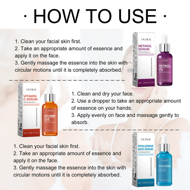 Vitamin C Serum, Moist Tender Firming Skin Fade Out Fine Lines Anti-Wrinkle Skin Cream