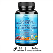 Sea Moss, Black Seed Oil, Ashwagandha & Burdock Root - Provide Energy and Enhance Immunity - Zayvia Beauty