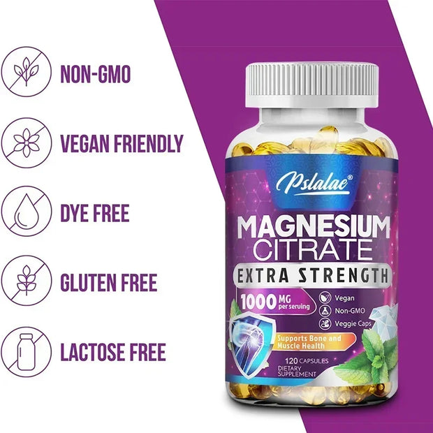 Magnesium Citrate - Muscle, Nerve and Energy Support, Improved Heart Health - Zayvia Beauty