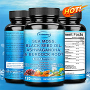 Sea Moss, Black Seed Oil, Ashwagandha & Burdock Root - Provide Energy and Enhance Immunity - Zayvia Beauty