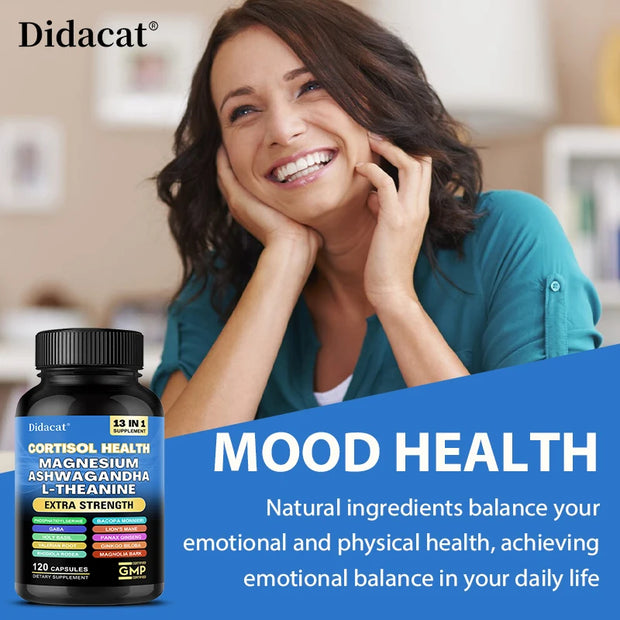 Cortisol Supplements - Magnesium (glycinate, oxide and citrate), Ashwagandha to support brain memory and brain cell health - Zayvia Beauty