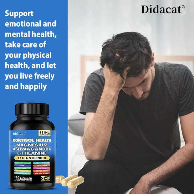 Cortisol Supplements - Magnesium (glycinate, oxide and citrate), Ashwagandha to support brain memory and brain cell health - Zayvia Beauty