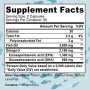 Omega-3 Fish Oil - Rich in DHA & EPA - Support Brain & Nervous System Health, Cardiovascular & Skin Health - Zayvia Beauty