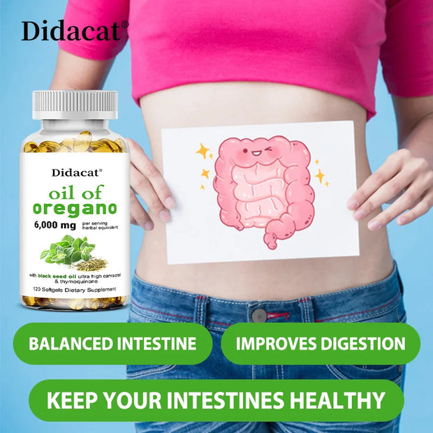 Oregano oil softgels for intestinal health, antioxidant, digestive health, immune support - Zayvia Beauty