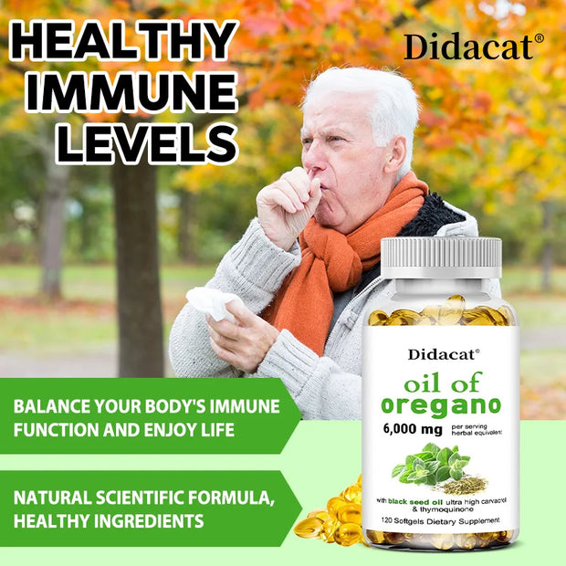 Oregano oil softgels for intestinal health, antioxidant, digestive health, immune support - Zayvia Beauty