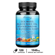 Sea Moss, Black Seed Oil, Ashwagandha & Burdock Root - Provide Energy and Enhance Immunity - Zayvia Beauty