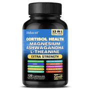Cortisol Supplements - Magnesium (glycinate, oxide and citrate), Ashwagandha to support brain memory and brain cell health - Zayvia Beauty