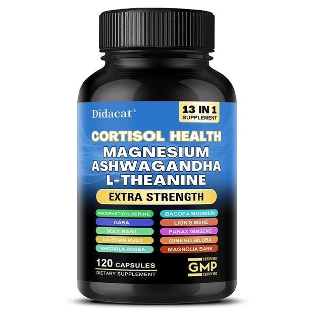 Cortisol Supplements - Magnesium (glycinate, oxide and citrate), Ashwagandha to support brain memory and brain cell health - Zayvia Beauty