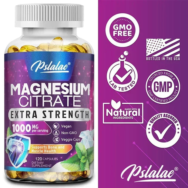 Magnesium Citrate - Muscle, Nerve and Energy Support, Improved Heart Health - Zayvia Beauty