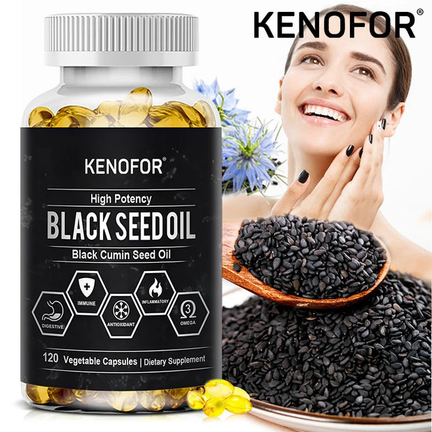 Black Cumin Seed Oil - Organic Black Cumin Seed Oil, with antioxidant and anti-inflammatory properties, digestive health - Zayvia Beauty