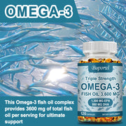 Omega-3 Fish Oil - Rich in DHA & EPA - Support Brain & Nervous System Health, Cardiovascular & Skin Health - Zayvia Beauty