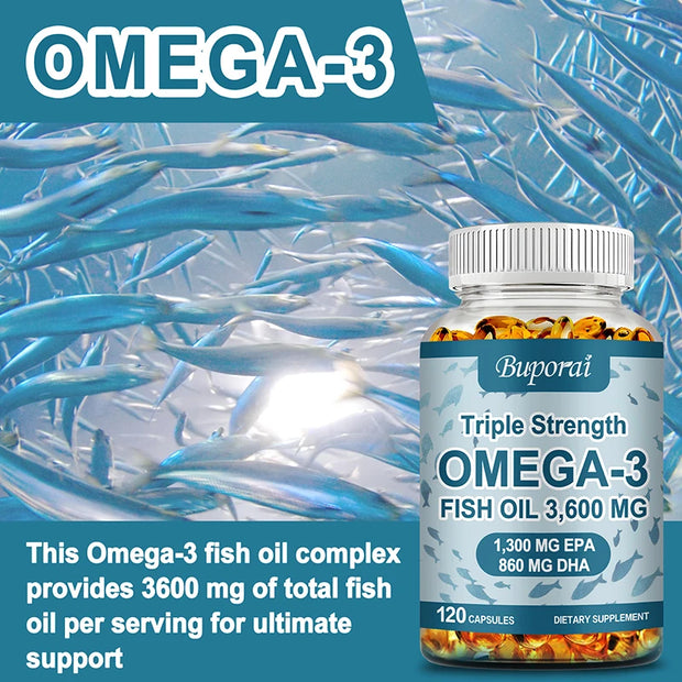 Omega-3 Fish Oil - Rich in DHA & EPA - Support Brain & Nervous System Health, Cardiovascular & Skin Health - Zayvia Beauty